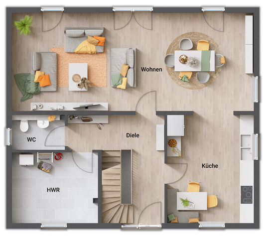 Grundriss Einfamilienhaus Mitwachshaus Flair 148